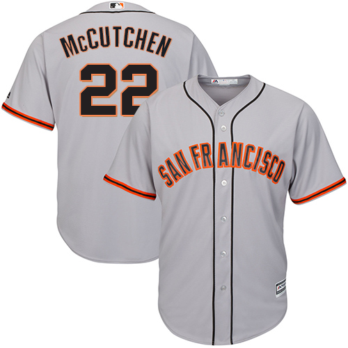 Giants #22 Andrew McCutchen Grey New Cool Base Road Stitched MLB Jersey - Click Image to Close